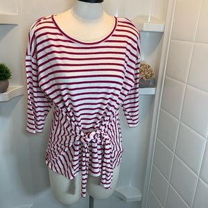 Express One ElevenStripe Tie‎ front Knit Top